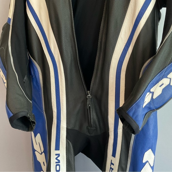Spidi Men’s 54 Hydroback Black, White, Blue Fully Armored Ventilated Racing Suit - Picture 8 of 16
